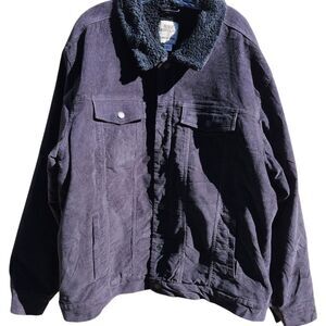 Lands End Blake Shelton Men's Blue Corduroy Sherpa Lined Trucker Jacket Sz 2XL/T